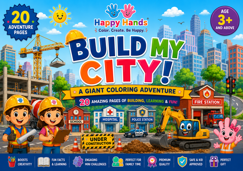 Build My City Adventure Pack front cover featuring giant A3 colouring activities for children aged 3+
